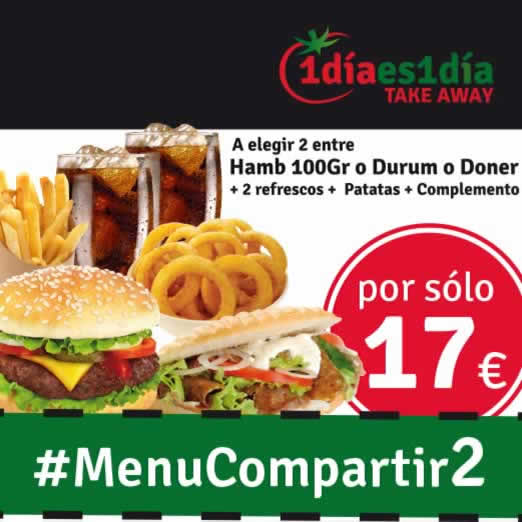 MENU PARA COMPARTIR A RECOGER POR 17€